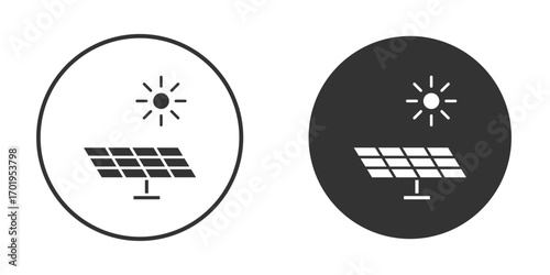 Solar energy icon or Logo. Flat Style vector EPS.