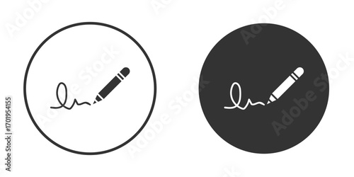 Signature icon or Logo. Flat Style vector EPS.
