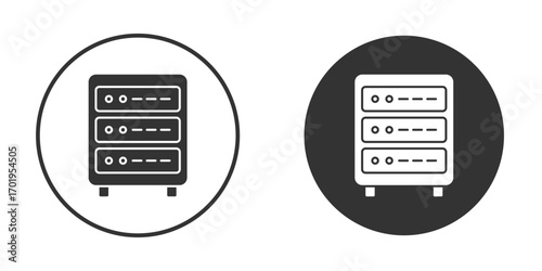 Server rack icon or Logo. Flat Style vector EPS.