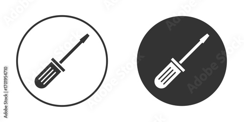 Screwdriver icon or Logo. Flat Style vector EPS.