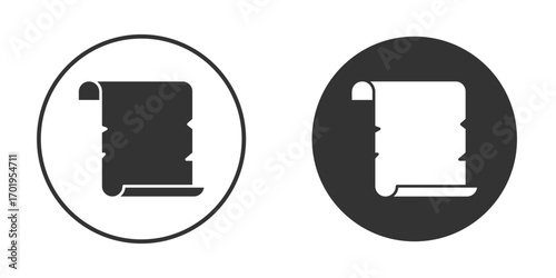 Scroll paper icon or Logo. Flat Style vector EPS.