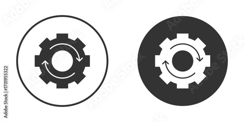 Recovery gear icon or Logo. Flat Style vector EPS.