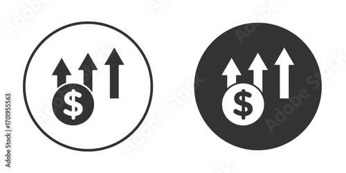 Profit growth icon or Logo. Flat Style vector EPS.
