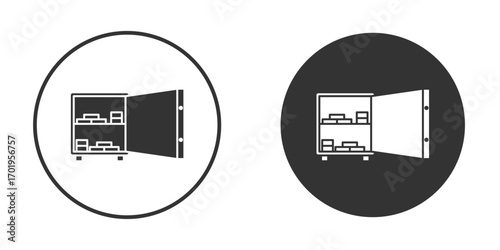 Open safe icon or Logo. Flat Style vector EPS.