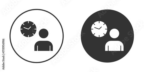 Office hours icon or Logo. Flat Style vector EPS.