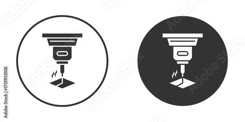 Laser machine icon or Logo. Flat Style vector EPS.
