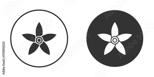 Jasmine icon or Logo. Flat Style vector EPS.