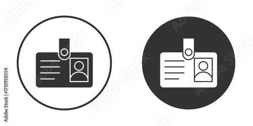 ID badge icon or Logo. Flat Style vector EPS.