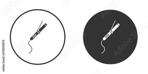 Hair curler icon or Logo. Flat Style vector EPS.