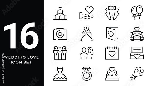Wedding Love Icon Set
