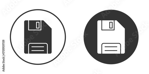 Floppy disk icon or Logo. Flat Style vector EPS.