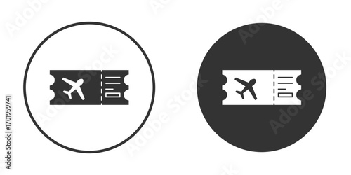Flight tickets icon or Logo. Flat Style vector EPS.