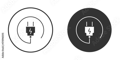 Electric plug icon or Logo. Flat Style vector EPS.