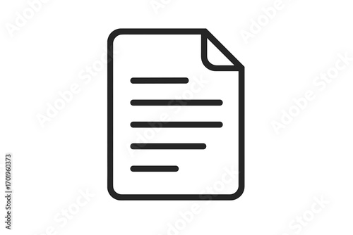 Document file line icon isolated on white background. Page with text symbol. Paper sheet note. Concept for report, contract, form, or agreement. Vector for web, ui, ux.