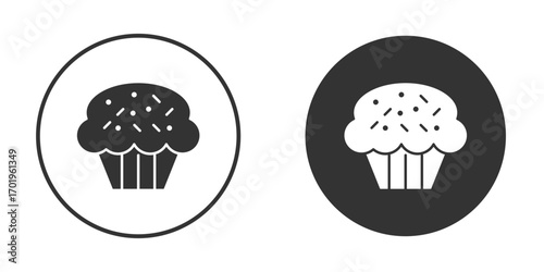 Cupcake icon or Logo. Flat Style vector EPS.