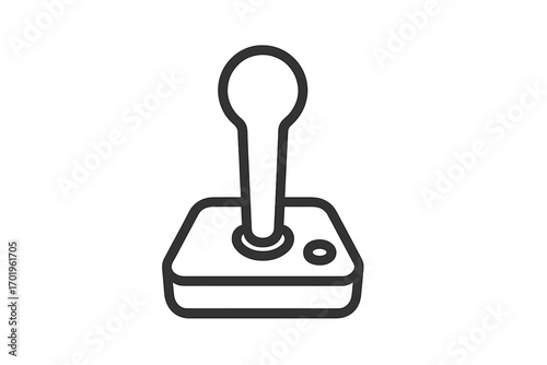 Simple linear joystick icon editable stroke minimalist pictogram for game design app interface banners posts vector cartoon illustration gaming controller symbol