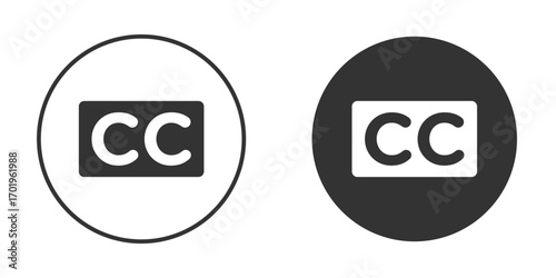 Closed caption icon or Logo. Flat Style vector EPS.