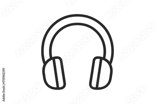 Single line icon of headphones isolated on white background with high quality editable stroke for mobile apps web design websites online shops vector cartoon illustration