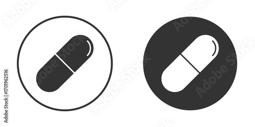 Capsule icon or Logo. Flat Style vector EPS.