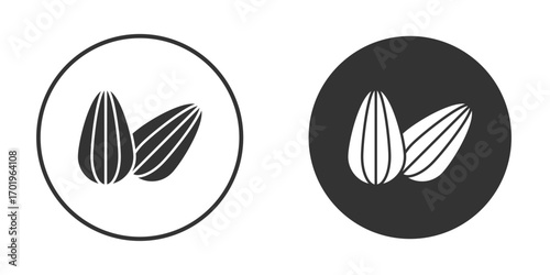 Almond icon or Logo. Flat Style vector EPS.