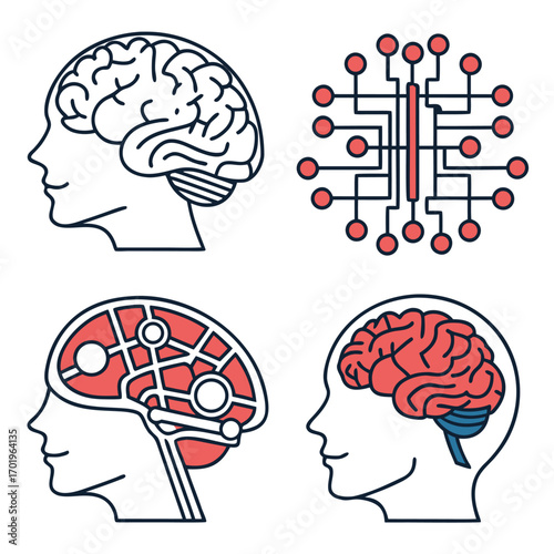 human head with brain