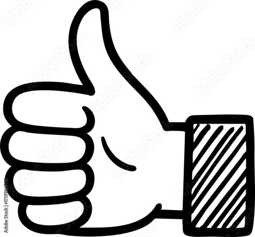 Thumbs up PNG with transparent background, isolated hand gesture illustration, positive approval, like, success, encouragement, digital vector graphic, emoticon, cartoon icon