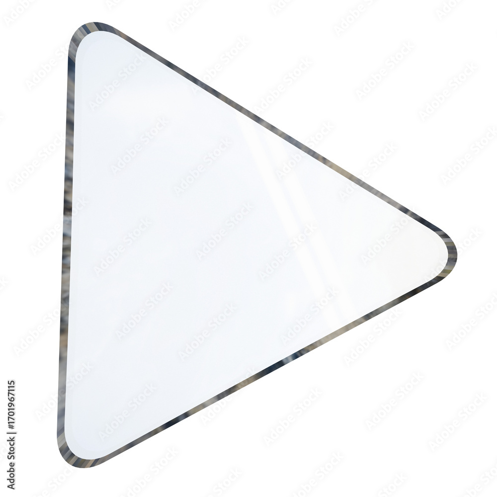 Obraz premium White Rounded Play Button Icon with Subtle Grey Border