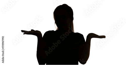 Silhouette of a young woman i...