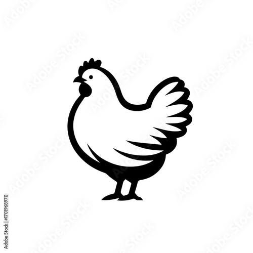 Classic Hen Vector Illustration – Rural Farm Poultry Design