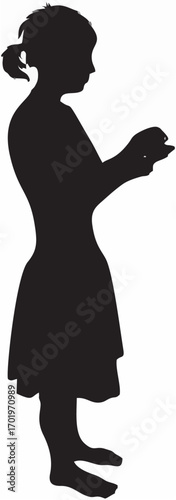 Woman with Teacup in Silhouet...