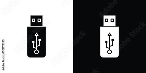 usb drive icon design illustration. icon concept in flat