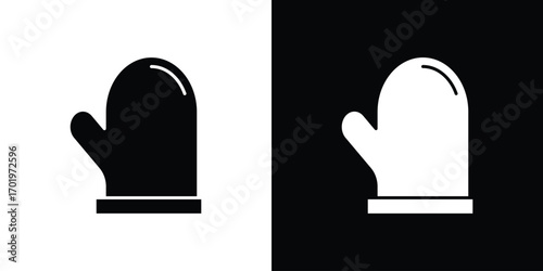 Oven mitt icon design illustration. icon concept in flat