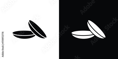 contact lenses icon design illustration. icon concept in flat