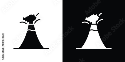 Volcano icon design illustration. icon concept in flat