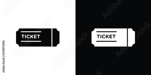 Ticket stub icon design illustration. icon concept in flat