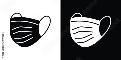 Surgical mask icon design illustration. icon concept in flat
