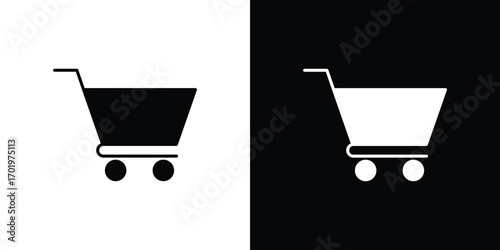 Shopping trolley icon design illustration. icon concept in flat