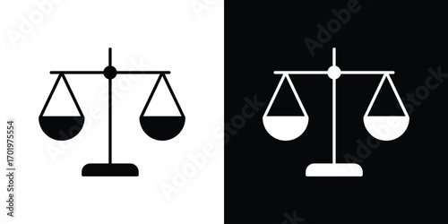 Scales of justice icon design illustration. icon concept in flat