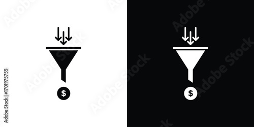 Sales funnel icon design illustration. icon concept in flat