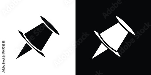 Push pin icon design illustration. icon concept in flat