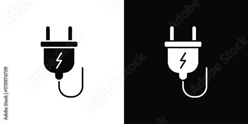 Plug adapter icon design illustration. icon concept in flat