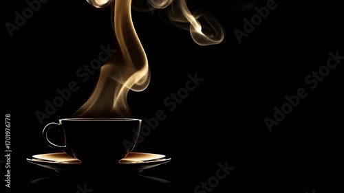 A captivating image of steam rising from a steaming cup of coffee, highlighting the rich colors and graceful flow of the vapor.