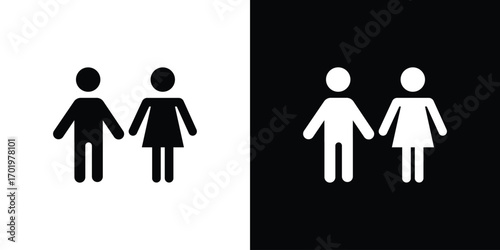 Man and woman icon design illustration. icon concept in flat