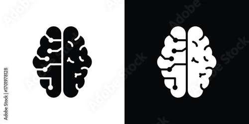 Machine learning icon design illustration. icon concept in flat