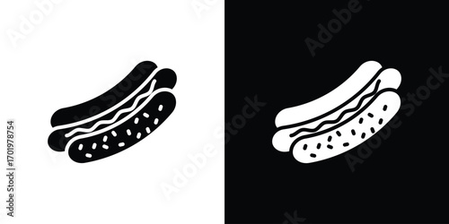 Hot dog icon design illustration. icon concept in flat