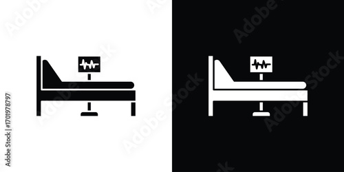 Hospital bed icon design illustration. icon concept in flat