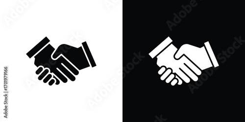 Handshake icon design illustration. icon concept in flat