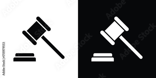 Gavel icon design illustration. icon concept in flat