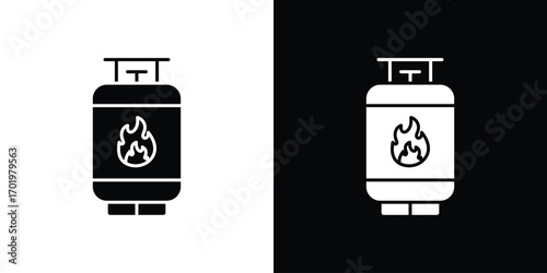 Gas cylinders icon design illustration. icon concept in flat