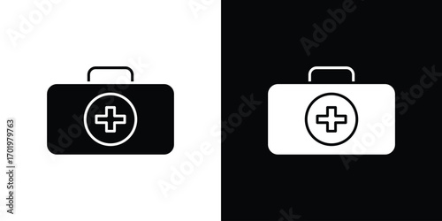 First aid kit icon design illustration. icon concept in flat